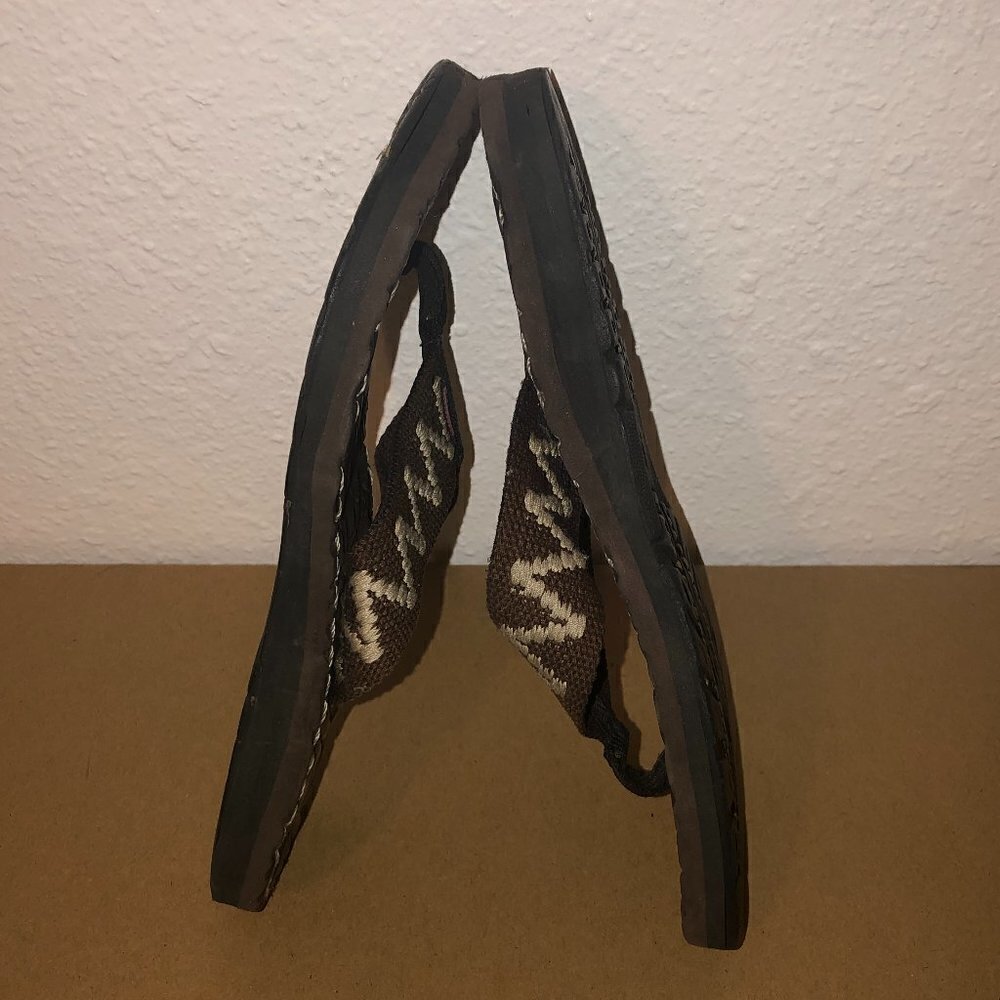 RALPH LAUREN Flip Flop Sandals Men's Size 6 Brown Flag Tag - Picture 12 of 13